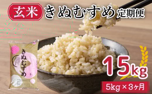 【 定期便 3ヶ月 】新米 きぬむすめ 5kg × 3ヶ月 計 15kg 玄米 大容量 米 お届け回数3回 お米 定期便お届け やまだ農園 豊田町 下関 山口山口県下関市21000米・パン白米