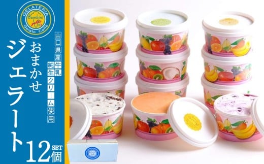ジェラート おまかせ 12個 セット ( アイス アイスクリーム スイーツ デザート 詰め合わせ フルーツ 果物 季節 旬 ギフト 贈り物 プレゼント バニラ チョコレート 抹茶 カップ おやつ 母の日