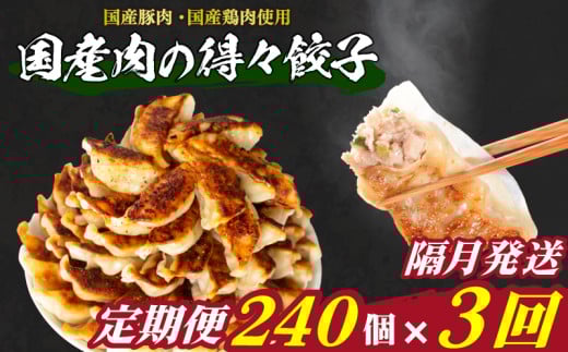 訳あり 国産肉の得々餃子 3回 隔月 定期便 240個 20個×12パック 冷凍 小分け たれ付き 大容量 ぎょうざ ギョウザ ギョーザ山口県下関市30000鍋セット・総菜・加工食品総菜