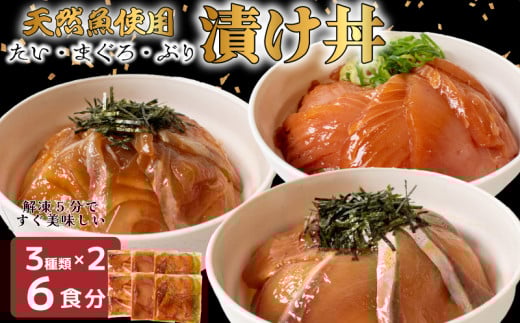 市場のプロが作った 漬け丼 計6食分 ( 3 種類 × 2 パック ) 海鮮 醤油 漬け 醤油漬け 海鮮丼 6 セット真鯛 鯛 鯛漬け丼 タイ海鮮丼 ぶり 漬け丼 鰤 マグロ まぐろ 鮪 人気海鮮丼  海鮮 漬け丼セ