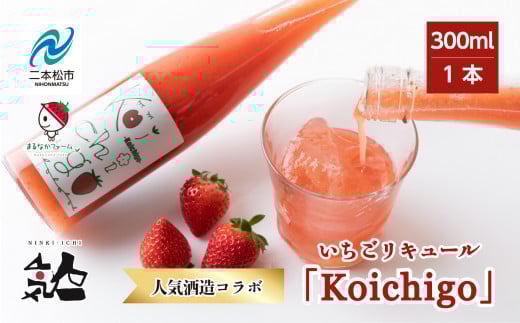 まるなかファーム×人気酒造 Koichigoリキュール 300ml×1本 いちご 酒 リキュール liqueur ストロベリー 日本酒 セット 苺 イチゴ フルーツ 果物 おすすめ お中元 お歳暮 ギフト 二本松市 ふくしま