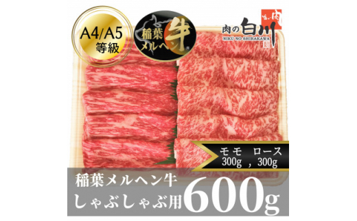 稲葉メルヘン牛(A4-A5) しゃぶしゃぶ2種計600g(ロース300・モモ300)【1291444】富山県小矢部市30000肉牛肉