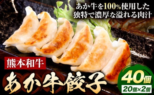 熊本和牛 あか牛 餃子 40個 ( 20個 × 2 ) 三協畜産 《60日以内に出荷予定(土日祝除く)》 熊本県 山江村 ぎょうざ ギョーザ 牛肉 牛 熊本県山江村13500肉その他 肉