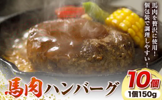 馬肉 ハンバーグ 150g × 10個 桜屋《60日以内に出荷予定(土日祝除く)》 熊本県 山江村  肉 馬肉 ハンバーグ 惣菜 小分け熊本県山江村14000肉ジビエ