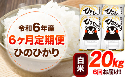 令和7年産 【6ヶ月定期便】 白米 ひのひかり 20kg 《11月から出荷開始》 熊本県産 白米 精米 ひの  熊本県 山江村 SDGs 米 コメ こめ 国産熊本県山江村279000米・パン白米