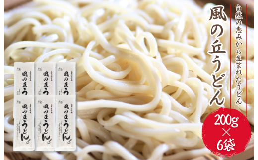 風の丘うどん 1.2kg(200g×6袋) / うどん 饂飩 ウドン 麺 麺類 乾麺千葉県匝瑳市10000麺うどん