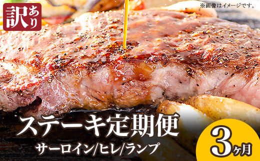 76-78A【3ヶ月連続お届け】【訳あり】ステーキの王様サーロイン!希少・高級部位ヒレ!さらに豪華になったステーキ定期便新潟県長岡市54000肉牛肉