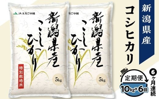75-7N106A【6ヶ月連続お届け】新潟県長岡産コシヒカリ10kg(特別栽培米)【2026年2月中旬発送開始】新潟県長岡市186000米・パン白米