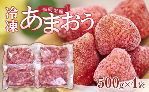 福岡産冷凍あまおう500g×4袋【いちご イチゴ 苺 果物 フルーツ あまおう 博多あまおう 冷凍あまおう 冷凍 福岡産  アイス 贅沢 お菓子 菓子 おかし デザート パフェ ヨーグルト ジャム ソース