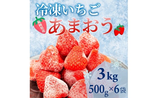【福岡スイーツ自然の贈り物】かわいい化粧箱入り!福岡県産冷凍あまおう合計3kg(500g×3袋)【イチゴ いちご 苺 あまおう 果物 くだもの 博多名物 冷凍 スイーツ 贈答用 ギフト プレゼント 食
