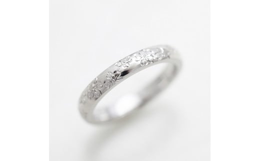 60-9-2 指輪 桜 PT900 プラチナ 手彫り 彫刻  和風 和柄 メンズ リング 【278-pt】※15.5号 ALPAZ057-15_5山梨県南アルプス市620000衣類・装飾品・工芸品アクセサリー