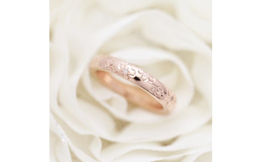 50-9-3 指輪桜K18PG ピンクゴールドダイヤモンド0.03ct 彫刻レディースリング【277-k18p】※8号 ALPAZ053-8山梨県南アルプス市680000衣類・装飾品・工芸品アクセサリー
