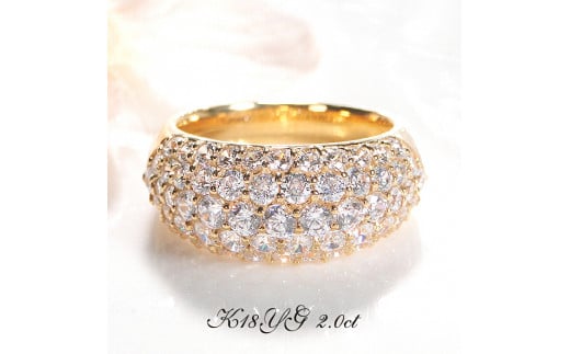 160-9-1 指輪 K18YG イエローゴールド ダイヤモンド 計2.0ct パヴェ リング 幅広【f046-k18yg】 ※14.5号 ALPAZ091-14_5山梨県南アルプス市1950000衣類・装飾品・工芸品アクセサリー