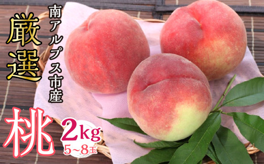 <2026年発送分先行予約>山梨県南アルプス市産 桃 2Kg 5〜8玉 ALPBV002山梨県南アルプス市10000果物・フルーツもも・すもも