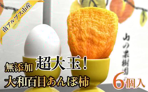 <2026年発送先行予約>【無添加】超大玉! 大和百目あんぽ柿6個入 ALPAJ051 | 柿 かき 大和百目柿  贈答用 ギフト  あんぽ柿 山梨 南アルプス市 南アルプス 山梨県産山梨県南アル