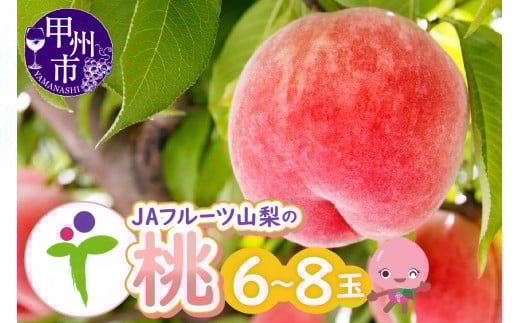 JAフルーツ山梨もも6〜8玉【80】【2026年発送】B-101【山梨県 フルーツ もも 桃 モモ ピーチ 白鳳系 白桃系 リピーター 人気 新鮮 デザート 甲州市 ギフト くだもの 果樹 贈答 果物 旬 品種 おま