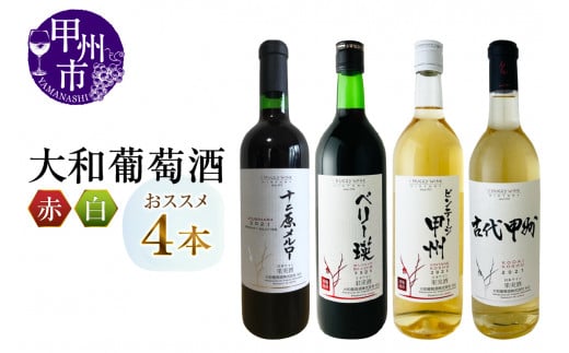 大和葡萄酒が贈る赤白4本満喫セット(MG)C8-651山梨県甲州市35000酒・アルコールワイン