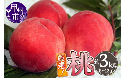 厳選!山梨県甲州市産 桃 約3kg【2026年発送】(THR)B14-800 【桃 もも モモ 令和8年発送 期間限定 山梨県産 甲州市 フルーツ 果物】山梨県甲州市17000果物・フルーツもも・すもも