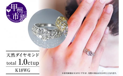 指輪 天然 ダイヤモンド 1.0ct パヴェ SIクラス Renne ルネ【K18 WG】 r-174(KRP)P61-1411【リング 指輪 ジュエリー ホワイトゴールド ギフト 】山梨県甲州市1150000衣類・装飾品・工芸品アクセサリー