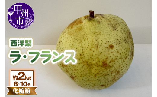 童夢の西洋梨「ラ・フランス」化粧箱 約2kg(8〜10個)【2025年発送】(DOM)B-1451山梨県甲州市12000果物・フルーツりんご・梨
