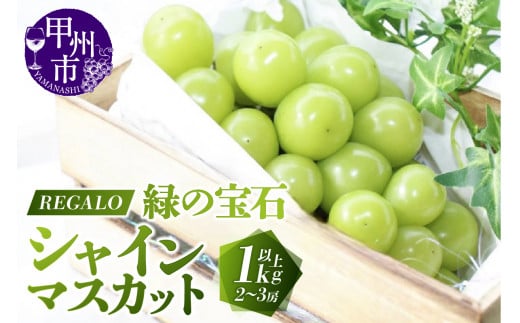 頬張る幸福感 〜緑の宝石・シャインマスカット〜 1kg以上(2〜3房)【2026年発送】(RG)B-840山梨県甲州市10000果物・フルーツマスカット・ぶどう