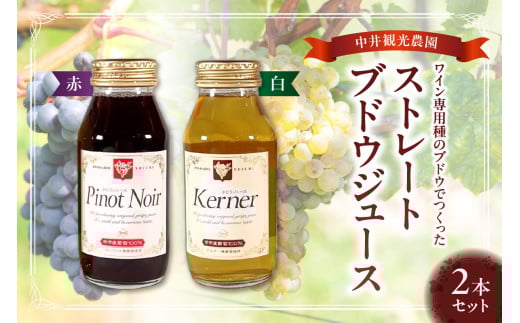 中井観光農園ストレートブドウジュース赤白2本セット北海道余市町12000お茶・飲料果汁・野菜飲料