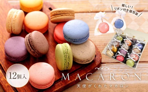 リボン付 マカロン 12個入 天使がくれたマカロン お菓子山口県周南市16000菓子・スイーツ焼き菓子