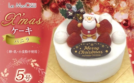 【先行予約】クリスマスケーキ・バニラ【卵・乳製品・小麦粉不使用】 5号(15cm)山口県周南市17000菓子・スイーツケーキ・カステラ