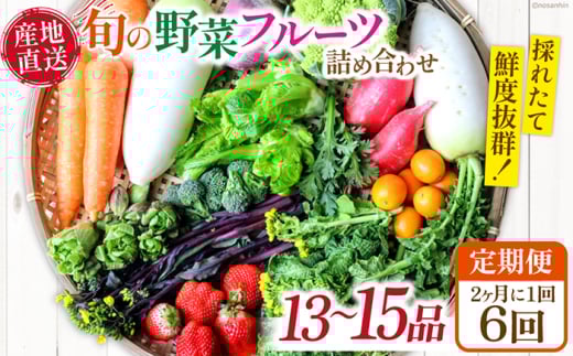 【6回定期便】2ヵ月に1回 「旬の野菜・フルーツ」 詰め合わせ セット(13品〜15品)/ 野菜 定期便 やさい 定期便 野菜セット やさいセット 春野菜 夏野菜 秋野菜 冬野菜 旬新鮮 / 南島原市 /