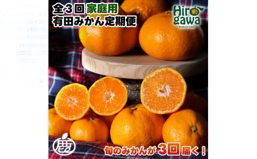 家庭用 有田 みかん 定期便 【2.5kg×3回】 / 温州みかん 有田みかん 甘い 訳あり 和歌山 有田 2.5kg ※北海道・沖縄・離島への配送不可和歌山県広川町21000果物・フルーツみかん・柑橘類