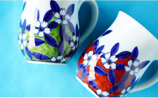 有田焼 染錦桜絵 マグカップペア 神田陶器店 A15-74佐賀県有田町15000雑貨・日用品食器・グラス