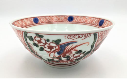 有田焼 呉須赤絵花鳥文預け鉢 【有田焼 花伝作】鉢 食器 丼 赤 花 鳥 A40-136佐賀県有田町40000雑貨・日用品食器・グラス