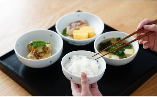 ARITAYAKI MUTSU 石染輪花碗セット A80-27佐賀県有田町80000雑貨・日用品食器・グラス