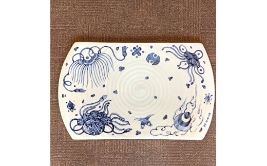 【十四代李参平作】宝尽くし板皿(陶板) A110-27佐賀県有田町110000雑貨・日用品食器・グラス