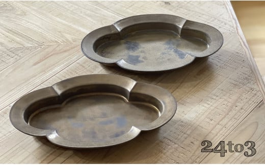 金泥 木瓜皿 L2枚セット 24to3 西富陶磁器 有田焼 化粧箱入り A40-168佐賀県有田町40000雑貨・日用品食器・グラス