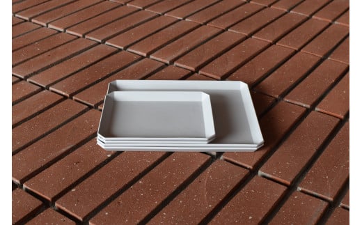 1616/ TY Square Plate 165 & 235 Gray 4枚セット【1616/arita japan】有田焼 食器 器 皿 中皿 角皿 スクエア プレート グレー シンプル A40-376佐賀県有田町40000雑貨・日用品食器・グラス