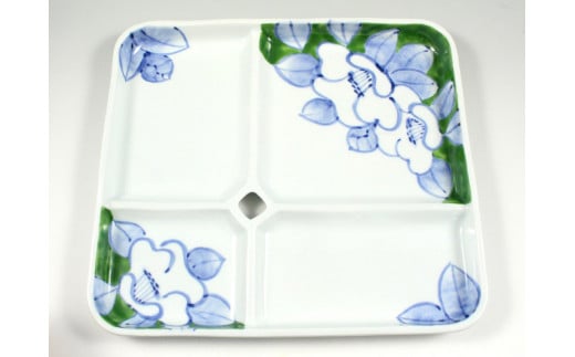 有田焼 One Plate 1+3 椿(緑) 三光堂 A20-399佐賀県有田町20000雑貨・日用品食器・グラス