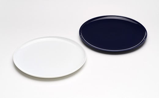 2016/ LR Plate set【2016/オリジナル】有田焼 食器 器 皿 大皿 プレート 2枚 ホワイト ダークブルー シンプル AA50-285佐賀県有田町50000雑貨・日用品食器・グラス