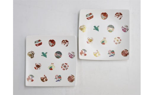ARITA PORCELAIN LAB(アリタポーセリンラボ) ASTEROID(アステロイド)・ペア正方皿(中) 有田焼 モダン 角皿 四角 おせち A75-40佐賀県有田町75000雑貨・日用品食器・グラス