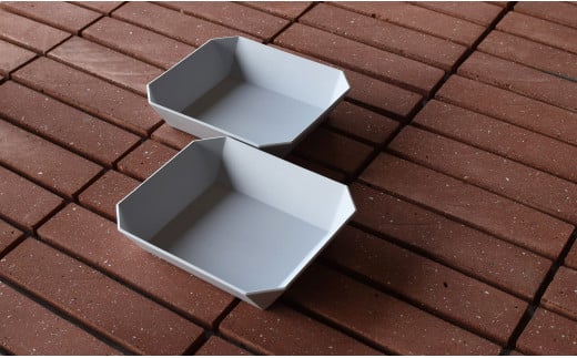 1616/ TY Square Bowl 184 Grey 2個セット【1616/arita japan】有田焼 食器 器 鉢 中鉢 スクエア ボウル グレー シンプル A25-603佐賀県有田町25000雑貨・日用品食器・グラス