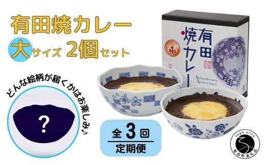 【3回定期便】有田焼カレー(大)【器いろいろ】2個セット JR九州駅弁グランプリ テレビ番組全国駅弁ランキング1位 スパイス ギフト プレゼント 贈り物 人気 お取り寄せ 冷凍 器 食器 F45-1佐