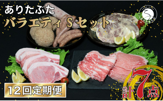 【12回定期便 豚肉7種セット】ありたぶた バラエティSセット (豚肉7種) 12回 定期便 小分け 真空パック 豚肉 ロース バラ ウインナー ソーセージ ハンバーグ N290-1佐賀県有田町290000肉豚肉