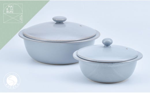 有田焼 おしゃれな万能鍋 5way pot グレイ 大小2個セット【まるぶん】料理家 河瀬璃菜 コラボ 食器 調理器具 キッチン用品 A80-46佐賀県有田町80000雑貨・日用品食器・グラス