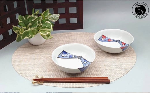 有田焼 惣太窯 取り鉢 14cm ペア 2個セット 無瓢結び絵【白峰堂】食器 器 うつわ 手描き 鉢 小鉢 A25-523佐賀県有田町25000雑貨・日用品食器・グラス