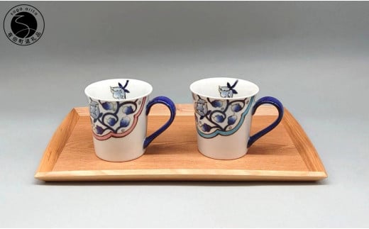 有田焼 惣太窯 マグペア 2個セット 藍彩牡丹【白峰堂】食器 器 うつわ マグカップ 手描き A30-544佐賀県有田町30000雑貨・日用品食器・グラス