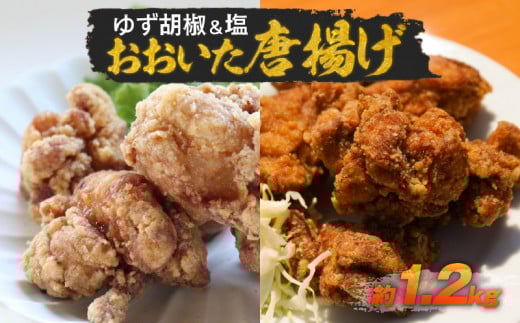 おおいた唐揚げ ゆず胡椒&塩 約1.2kg 唐揚げ ゆず胡椒 塩味 大分 国産 鶏 鶏もも肉 揚げるだけ セット 冷蔵  A03038大分県大分市17000肉鶏肉