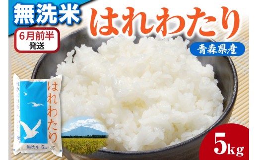 無洗米 5kg 特a はれわたり 【6月前半発送】/なめらか食感 米 白米 青森県産 おにぎり 五所川原市 5キロ 5キロ 特A 【JAごしょつがる】青森県五所川原市21000米・パン無洗米