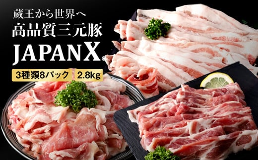 JAPANX3種スライスセット2.8kg(バラ・肩ロース・小間) 豚肉 小分け 豚 お肉 肉 JAPANX ロース ロース肉 バラ こま 冷凍 冷凍肉 国産豚肉 国産 蔵王 宮城蔵王 蔵王高原牧場 ふるさと納税 宮城県 白