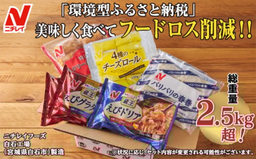 ニチレイ冷凍食品|フードロス削減に貢献できる「地球にGood!」な詰め合わせ ★総重量2.5kg超!★【39151】宮城県白石市14000鍋セット・総菜・加工食品総菜