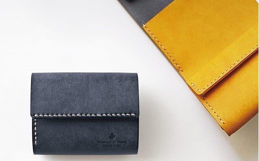 お札を折らない三つ折り財布 11 ネイビーイエロー埼玉県加須市73000衣類・装飾品・工芸品アクセサリー